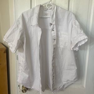 Wilfred Free Aritzia white short sleeve collared shirt size M